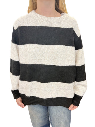 Oat/Black Wide Stripe Sweater