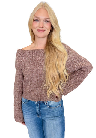 Button Back With Big Collar Sweater Top