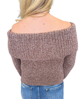 Button Back With Big Collar Sweater Top