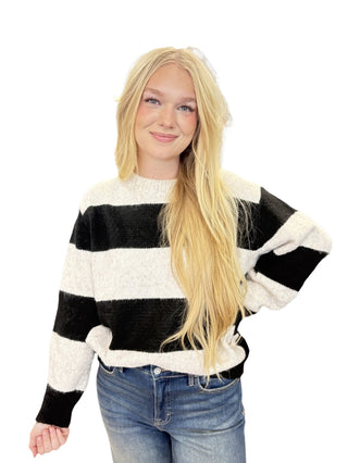 Oat/Black Wide Stripe Sweater
