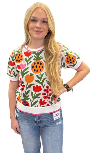 Short Sleeve Sweater Fruit Top