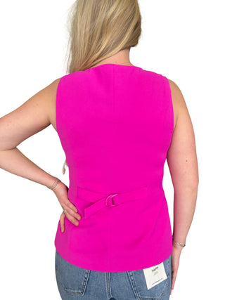 Hot Flamingo Recycled Vest With Rim Buttons