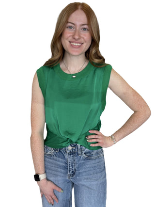 Sleeveless Twist Front Top