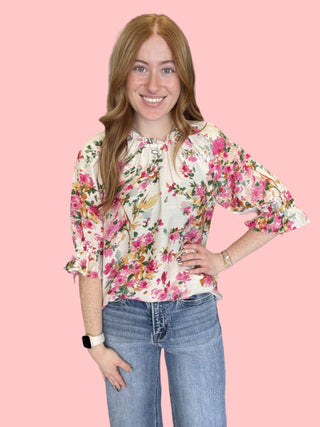 Floral Short Sleeve Top