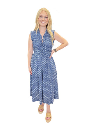 Floral Front Tie Midi Dress