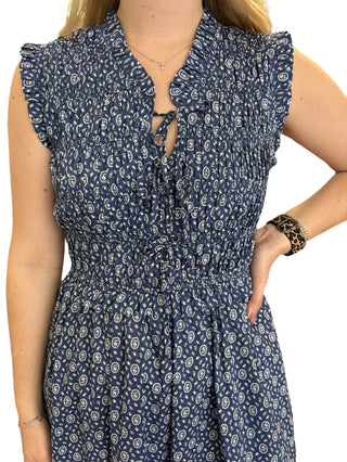 Floral Front Tie Midi Dress
