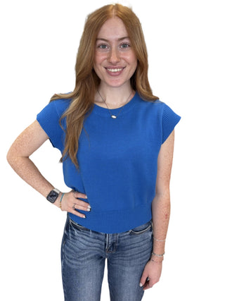 Cap Sleeves Knit Top