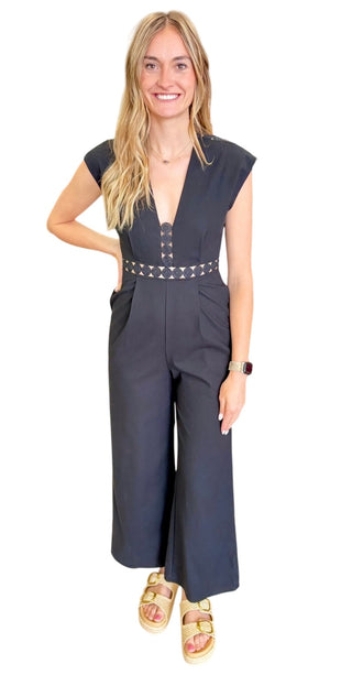 Black V-Neck Jumpsuit