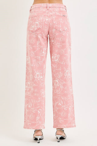 Pink Floral Slouchy Pants