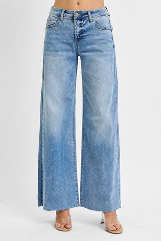 Tummy Control High Rise Ankle Palazzo Jeans