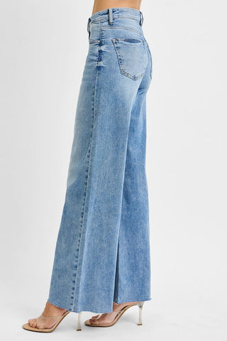 Tummy Control High Rise Ankle Palazzo Jeans