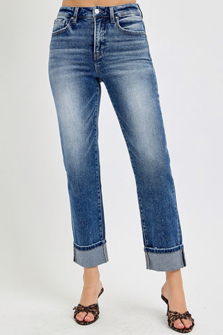 TC High Rise Crop Straight Jeans