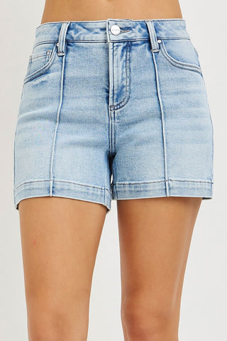 High Rise Relaxed Shorts With Seam Detail