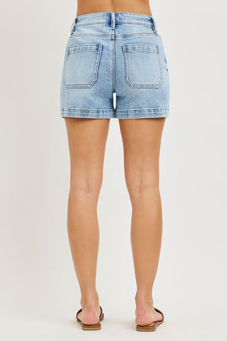 Tummy Control HIgh Rise Pintuck Detail Shorts
