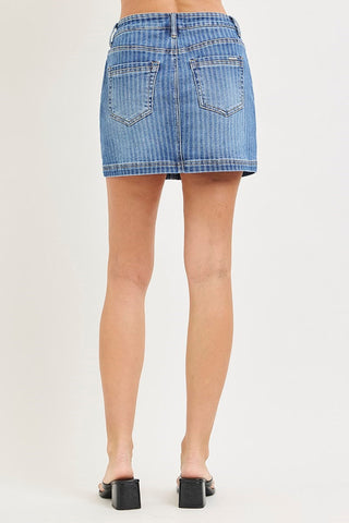High Rise Stripe Mini Skort