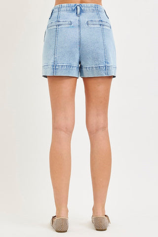 High Rise Relaxed Shorts With Seam Detail