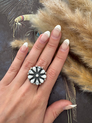 Howlite Cluster Ring