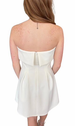 White Scuba A Line Mini Dress