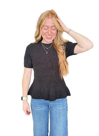 Cashmere Peplum Top