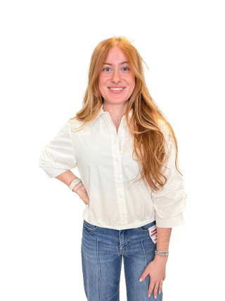 Cropped Shirt With Banded Hem
