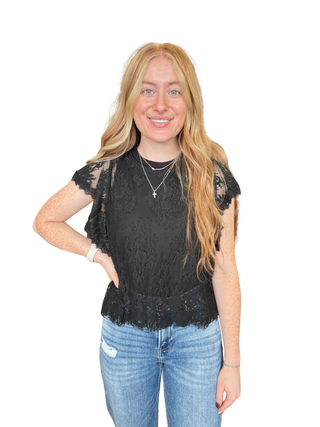 Lace Scalloped Top