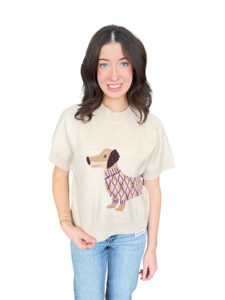 Short Sleeve Puppy Dog Sweater