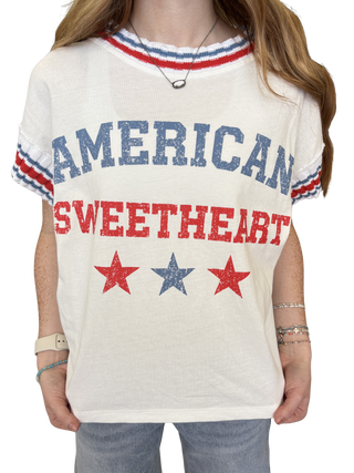 "American Sweetheart" Graphic With Contrast Band