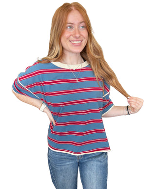 Soft Washed Striped Boxy Top