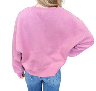 Smiley Jesus Loves You Crop Sweatshirt