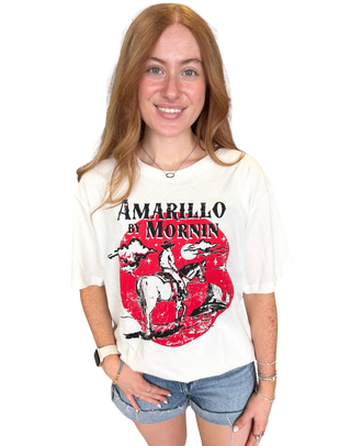 White "Amarillo By Morning" Basic T-Shirt