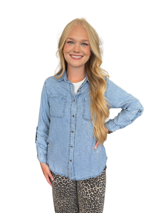 Chambray Shirt With Pocket