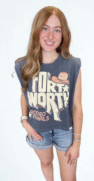Ft. Worth State Line Boxy Muscle Graphic T-Shirt